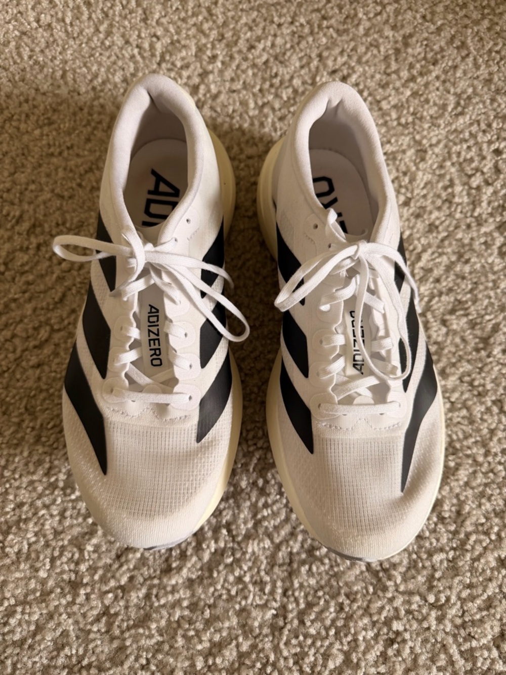 adidas White Shoes with Black Insole Print